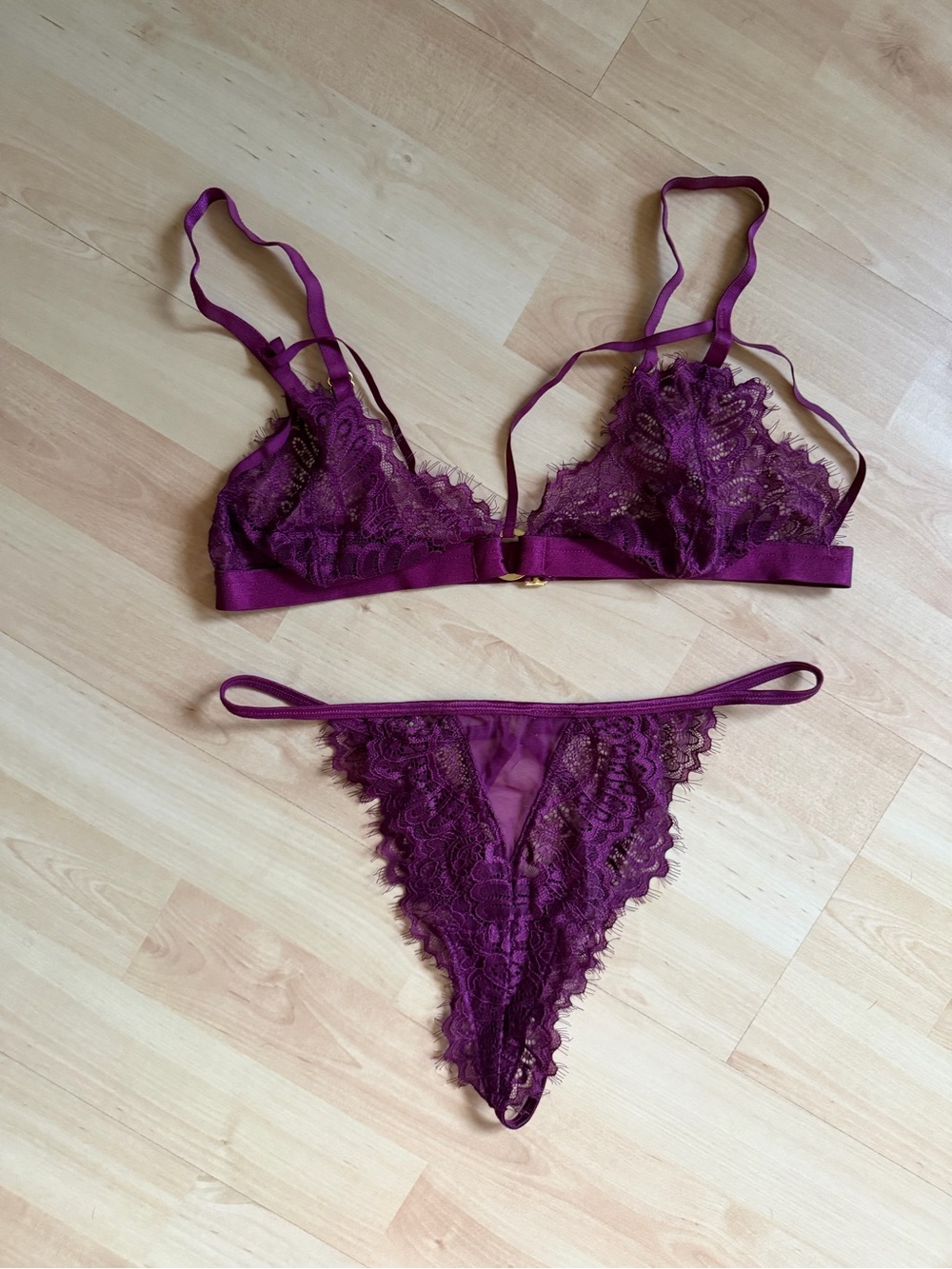 Mapalé Purple 2pcs Lace Lingerie Set